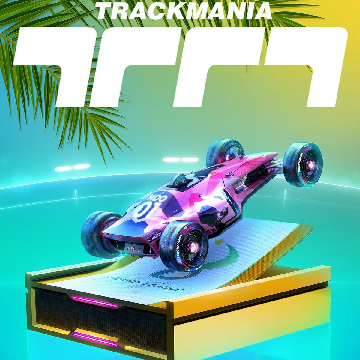 Ảnh sản phẩm của game đua xe Trackmania, tập trung vào tốc độ và các đường đua phức tạp.