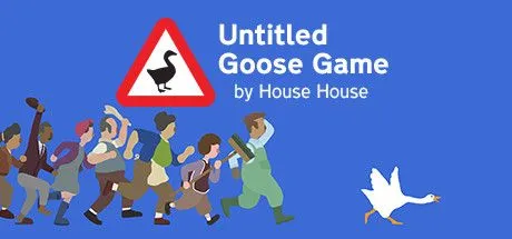 Áp phích game Untitled Goose Game, hóa thân thành ngỗng tinh nghịch gây hỗn loạn trong làng, chơi co-op vui nhộn.