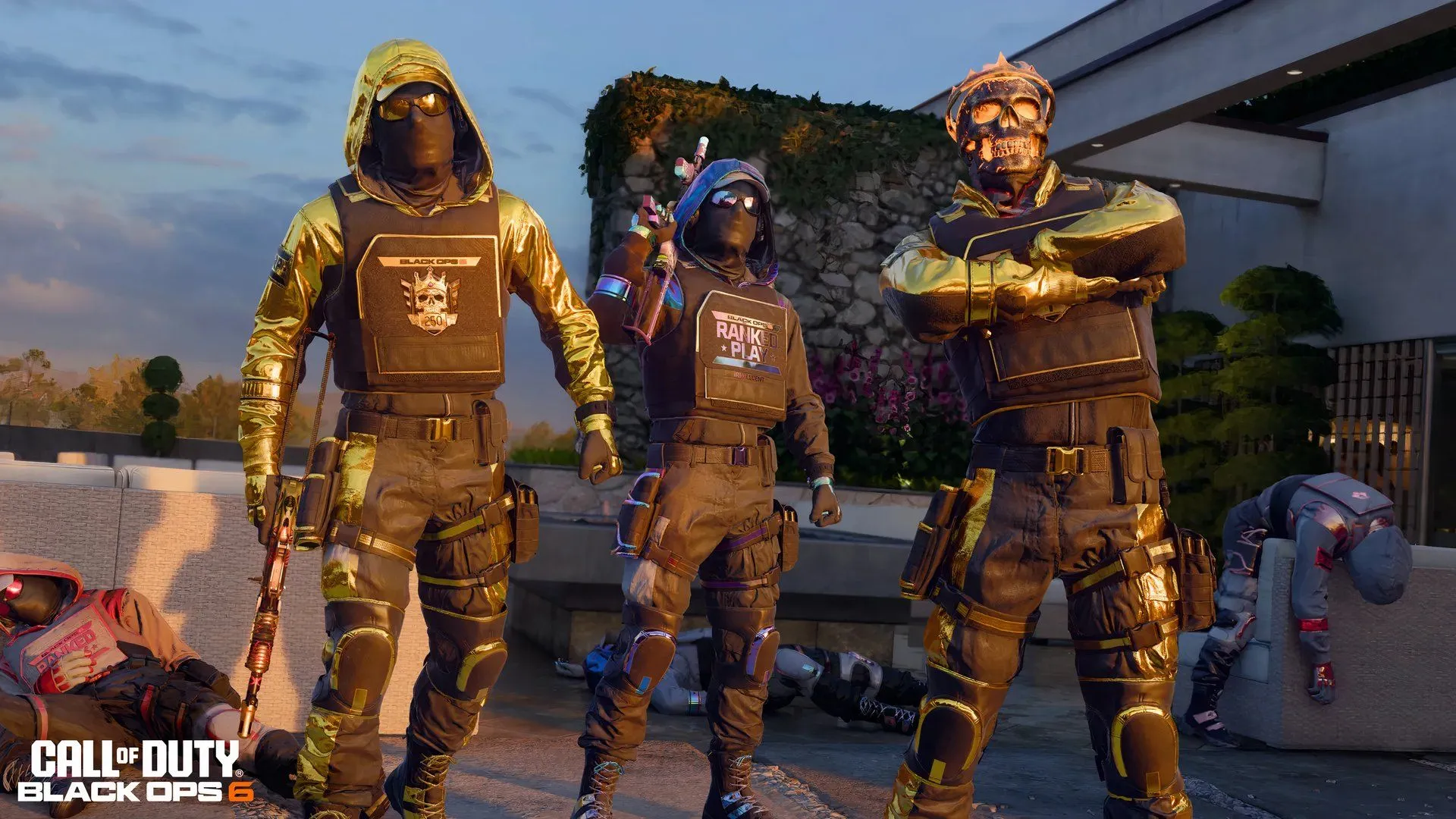 Ba đặc nhiệm Call of Duty đứng trên kẻ thù bị hạ gục, tượng trưng cho việc bảo vệ người chơi trong chế độ Đấu Hạng