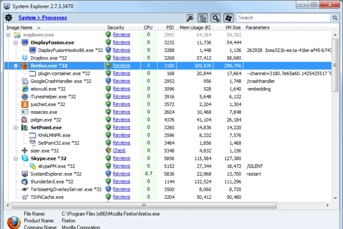 Bảng điều khiển System Explorer với các thông số giám sát hệ thống và hoạt động tiến trình.