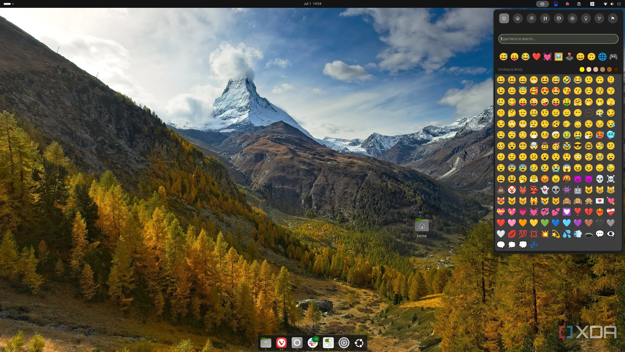 Bảng emoji trên Ubuntu được cung cấp bởi tiện ích mở rộng Emoji Copy, giúp người dùng dễ dàng chèn biểu tượng cảm xúc.