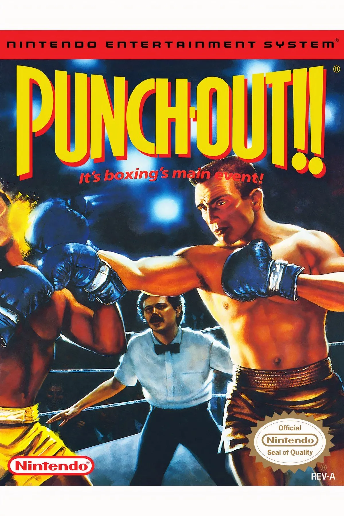 Bìa game Punch-Out!! năm 1987, một tựa game boxing arcade trên NES