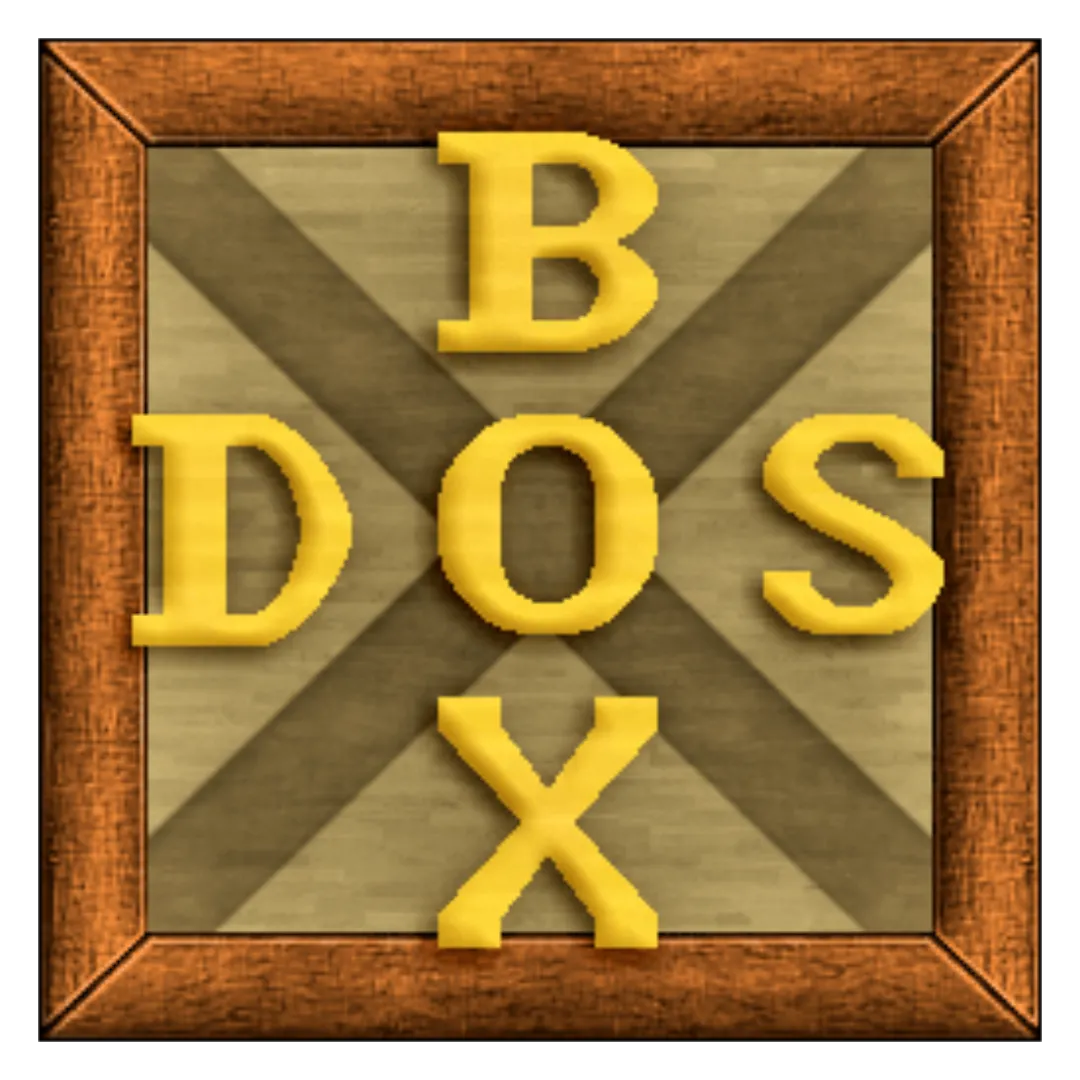 Biểu tượng DOSBox trên nền trong suốt, công cụ giả lập game DOS