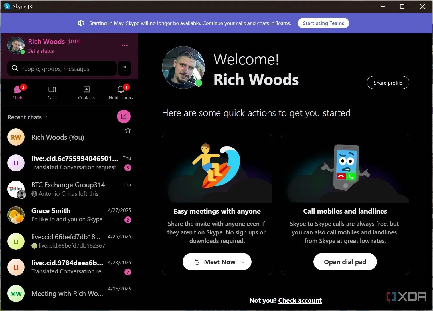 Biểu tượng ứng dụng Skype quen thuộc