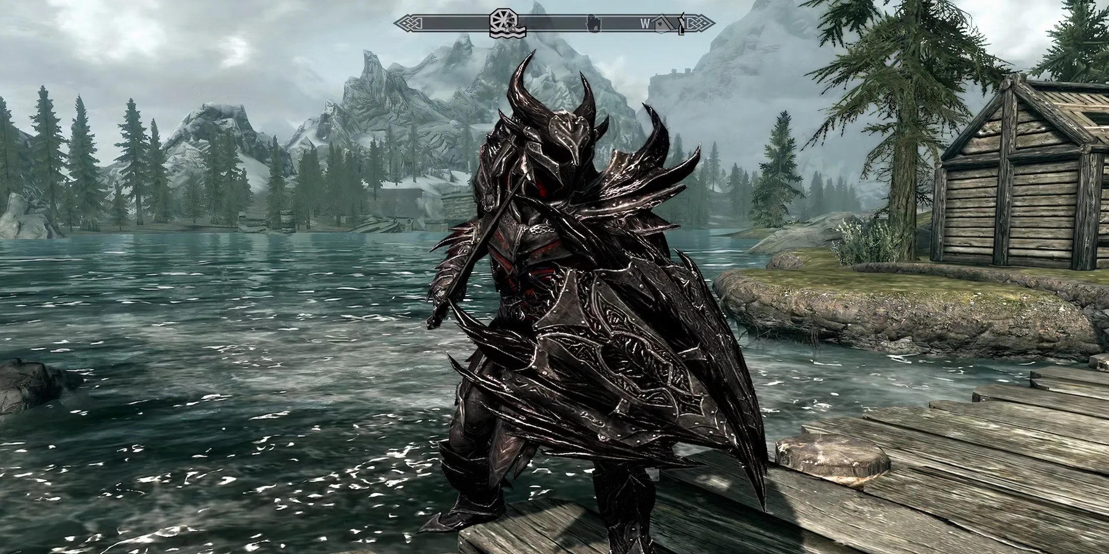 Bộ giáp Daedric huyền thoại với thiết kế gai góc trong The Elder Scrolls V: Skyrim