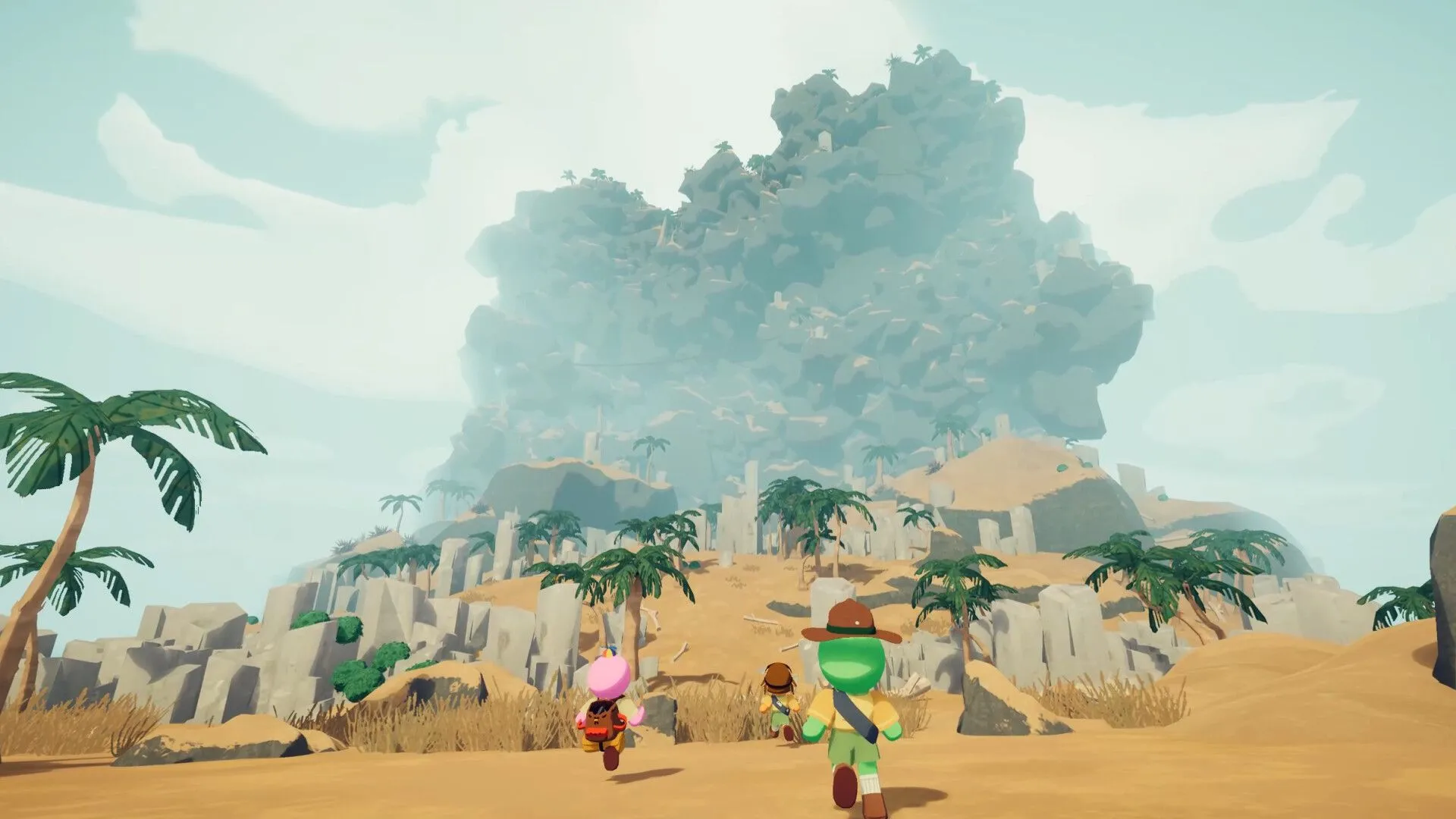 Bốn người chơi game Peak cùng nhau tiến về phía ngọn núi