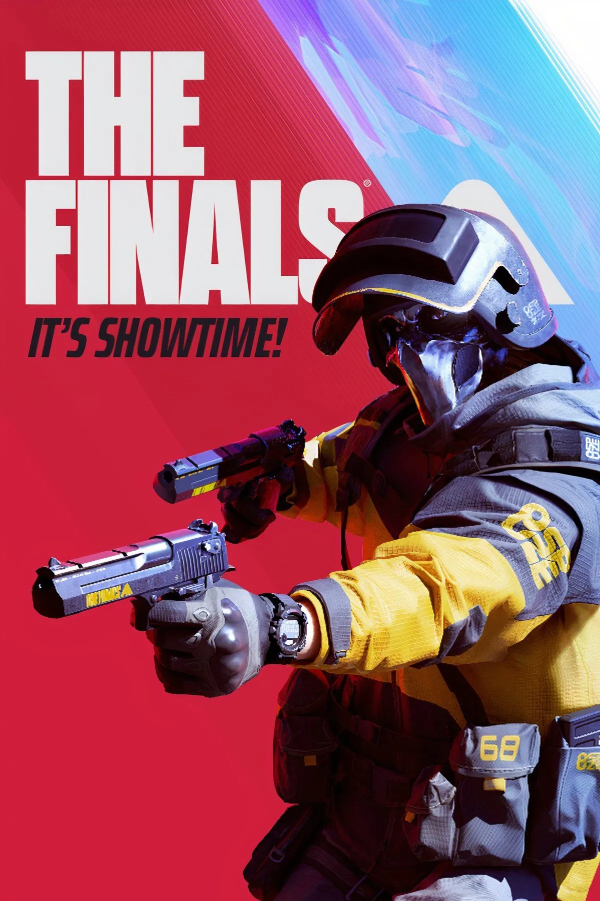 Bức ảnh cắt ghép từ game The Finals, cho thấy cảnh hành động tốc độ cao trong một môi trường thành phố bị phá hủy