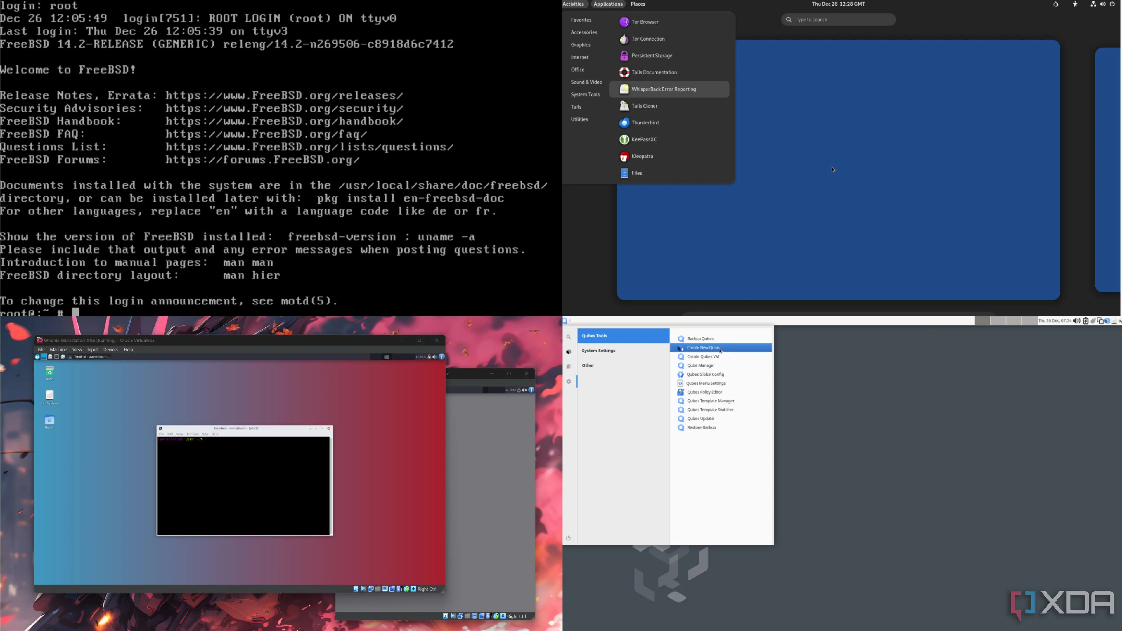 Các hệ điều hành bảo mật hàng đầu như FreeBSD, Tails, Qubes OS và Whonix