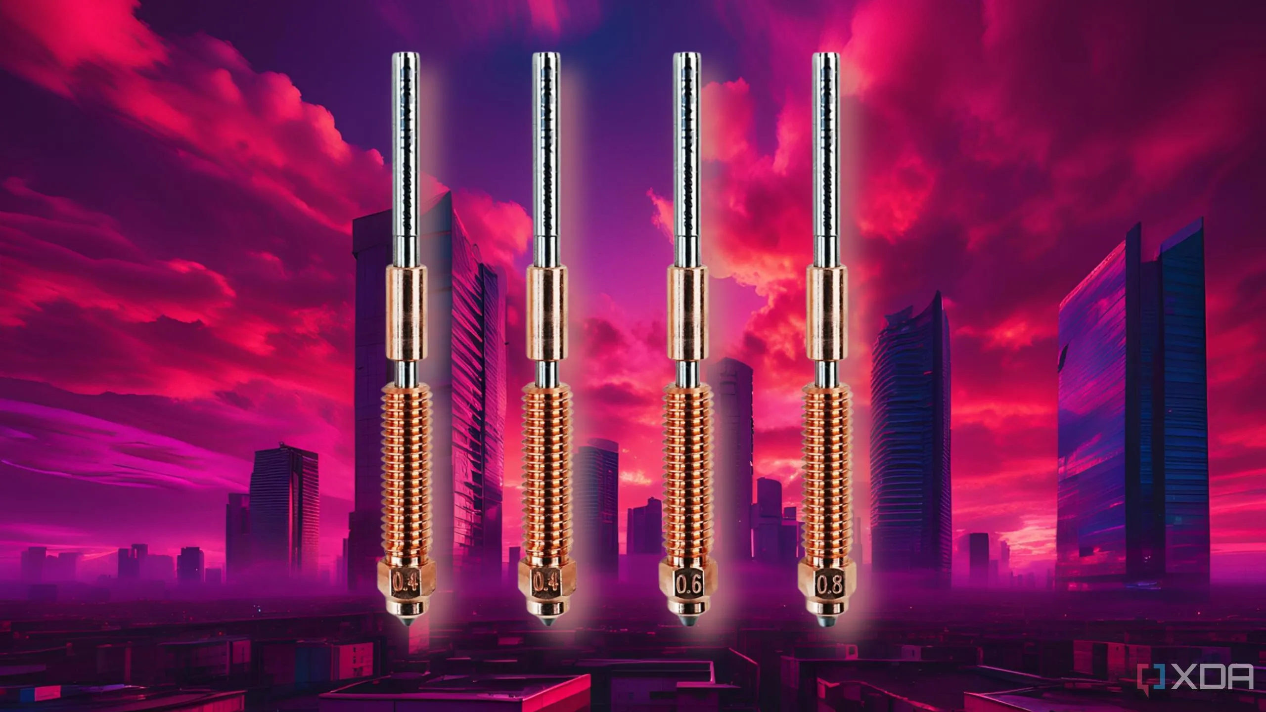 Các loại đầu phun (nozzle) chịu nhiệt khác nhau cho máy in 3D, thiết yếu cho quá trình in 3D vật liệu cao cấp