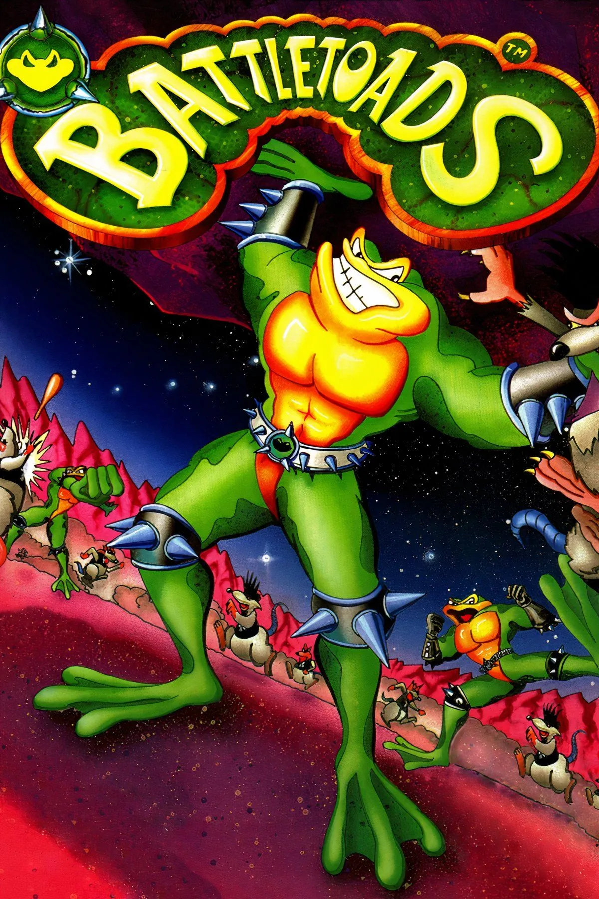 Các nhân vật Battletoads trong một màn chơi đầy thử thách