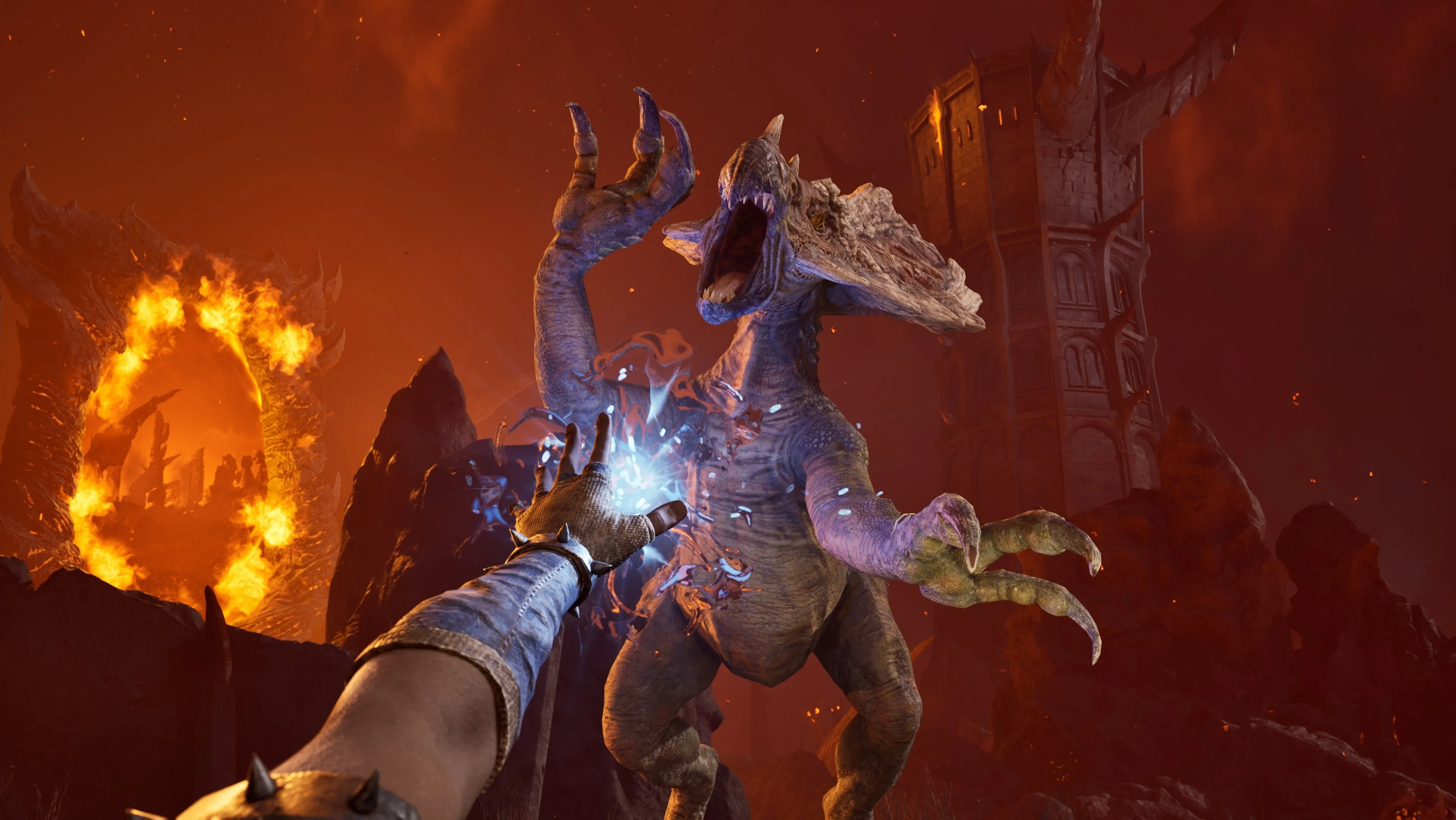 Các nhân vật NPC trong Oblivion Remastered với mô hình được cải thiện, tương tác trong thế giới mở của game.