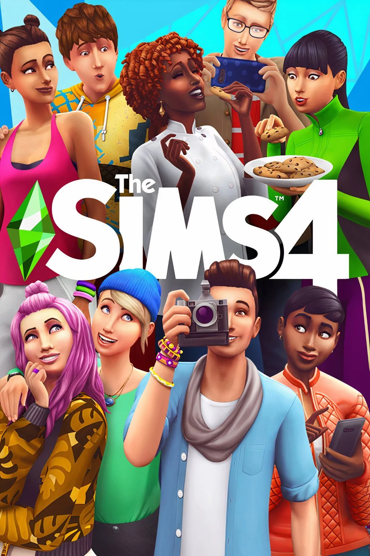 Các nhân vật Sims trong không gian sống do người chơi sáng tạo trong The Sims 4 phiên bản miễn phí.