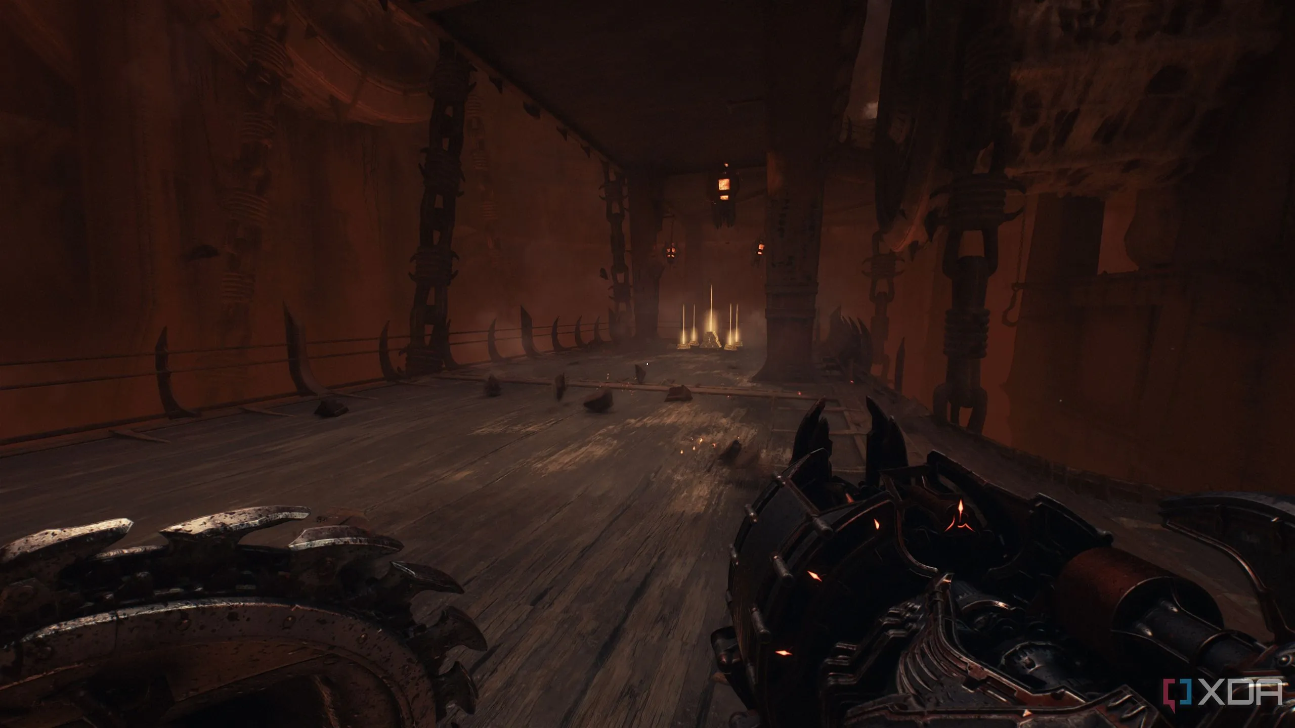 Các thanh vàng và chồng vàng trong tàu Hell Carrier ở Doom: The Dark Ages