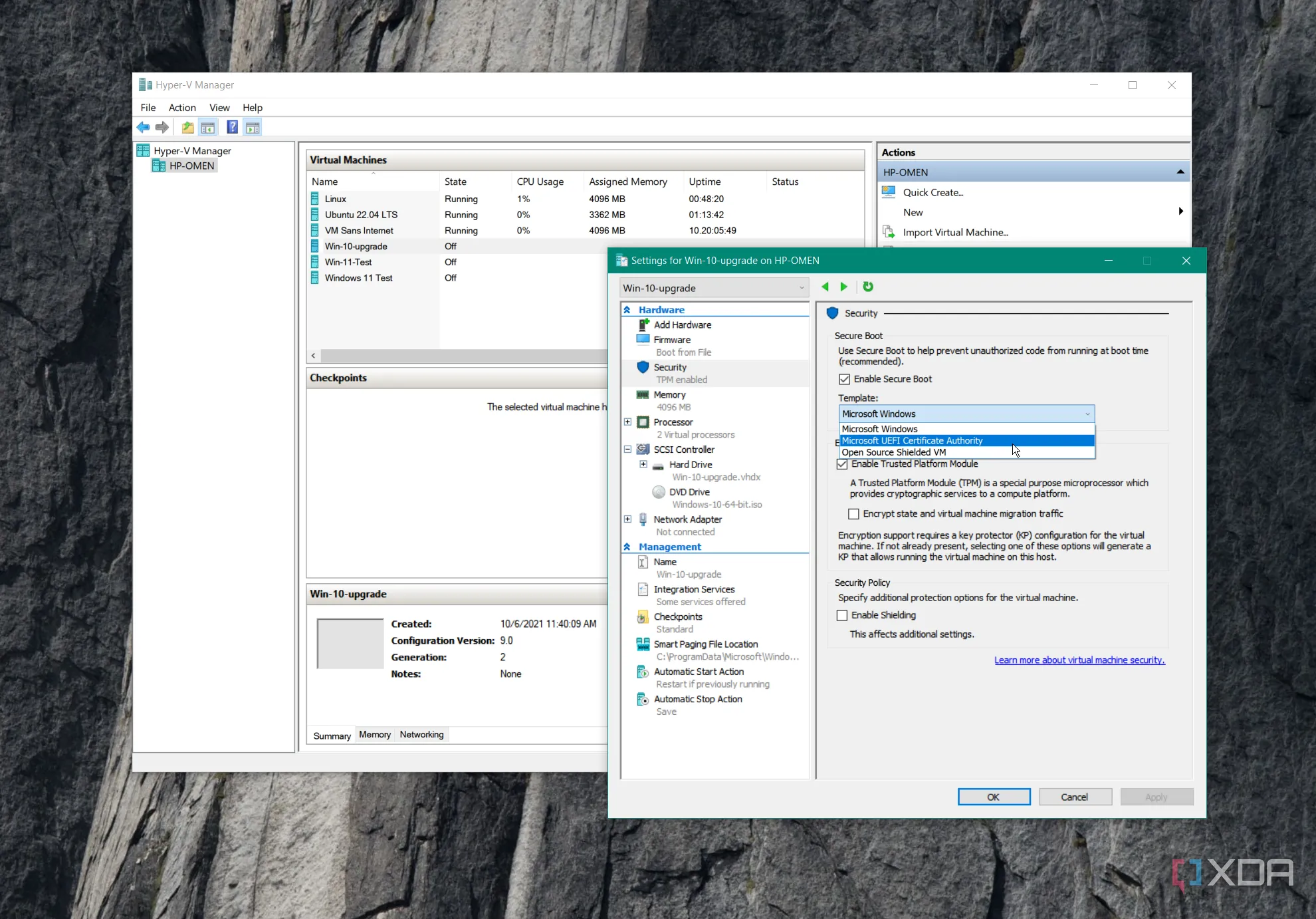 Cài đặt bảo mật TPM cho Hyper-V trên Windows 10 Pro