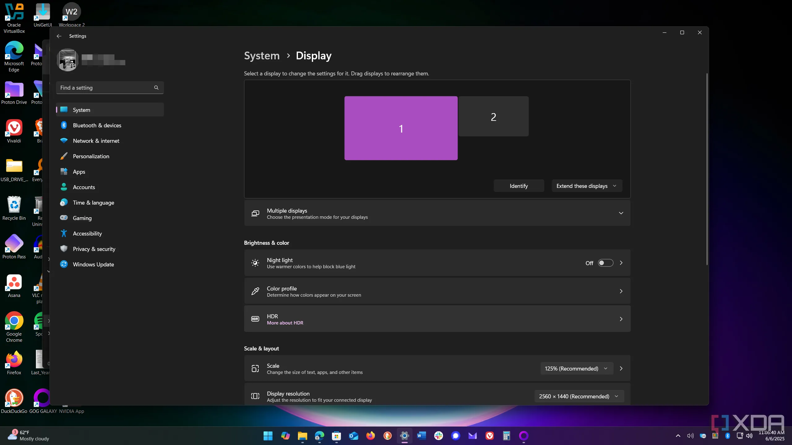 Cài đặt HDR trên Windows 11, hiển thị tùy chọn Auto HDR để cải thiện chất lượng hình ảnh game.