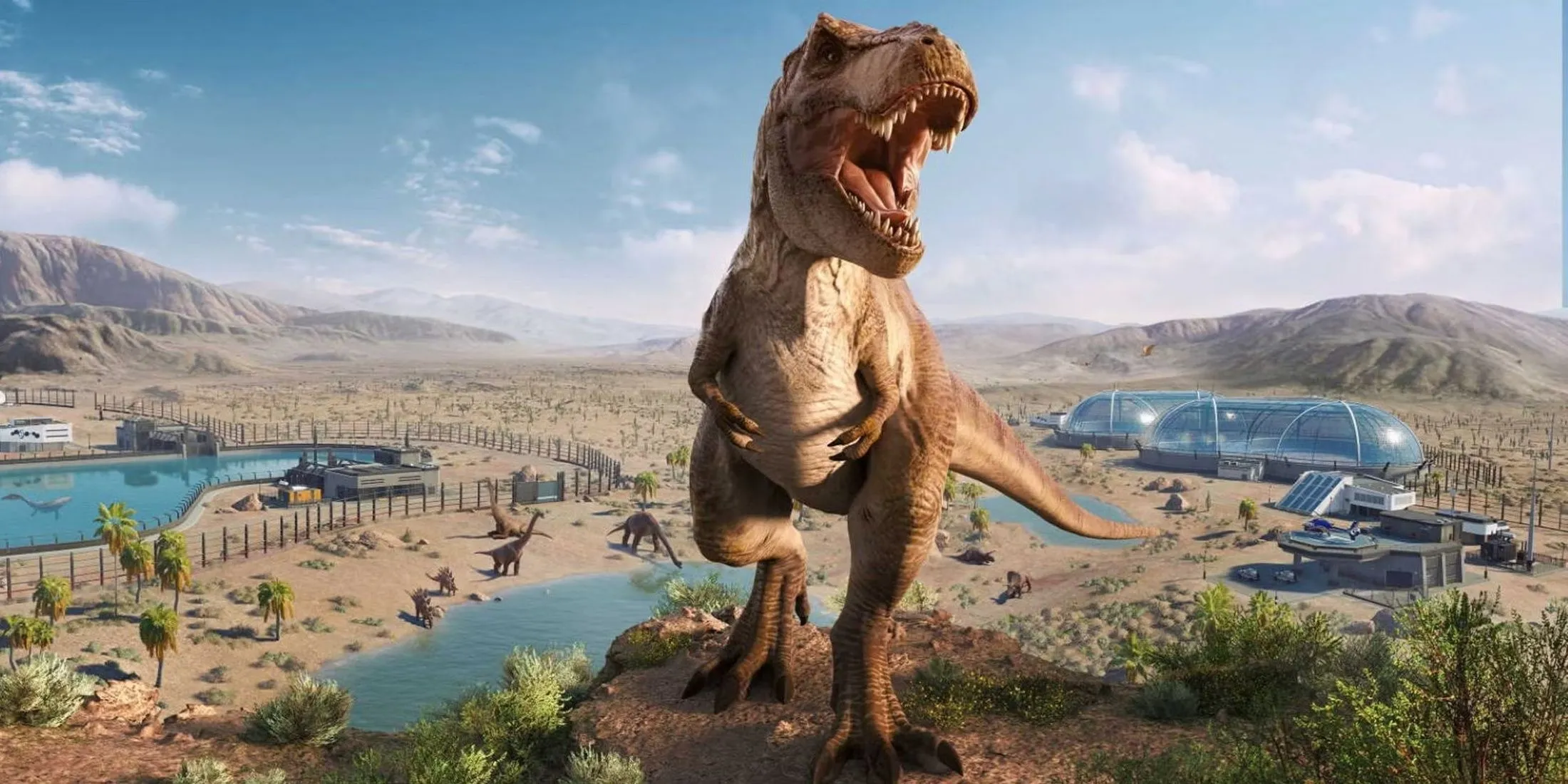 Cận cảnh một con khủng long T-Rex được nuôi dưỡng trong môi trường công viên