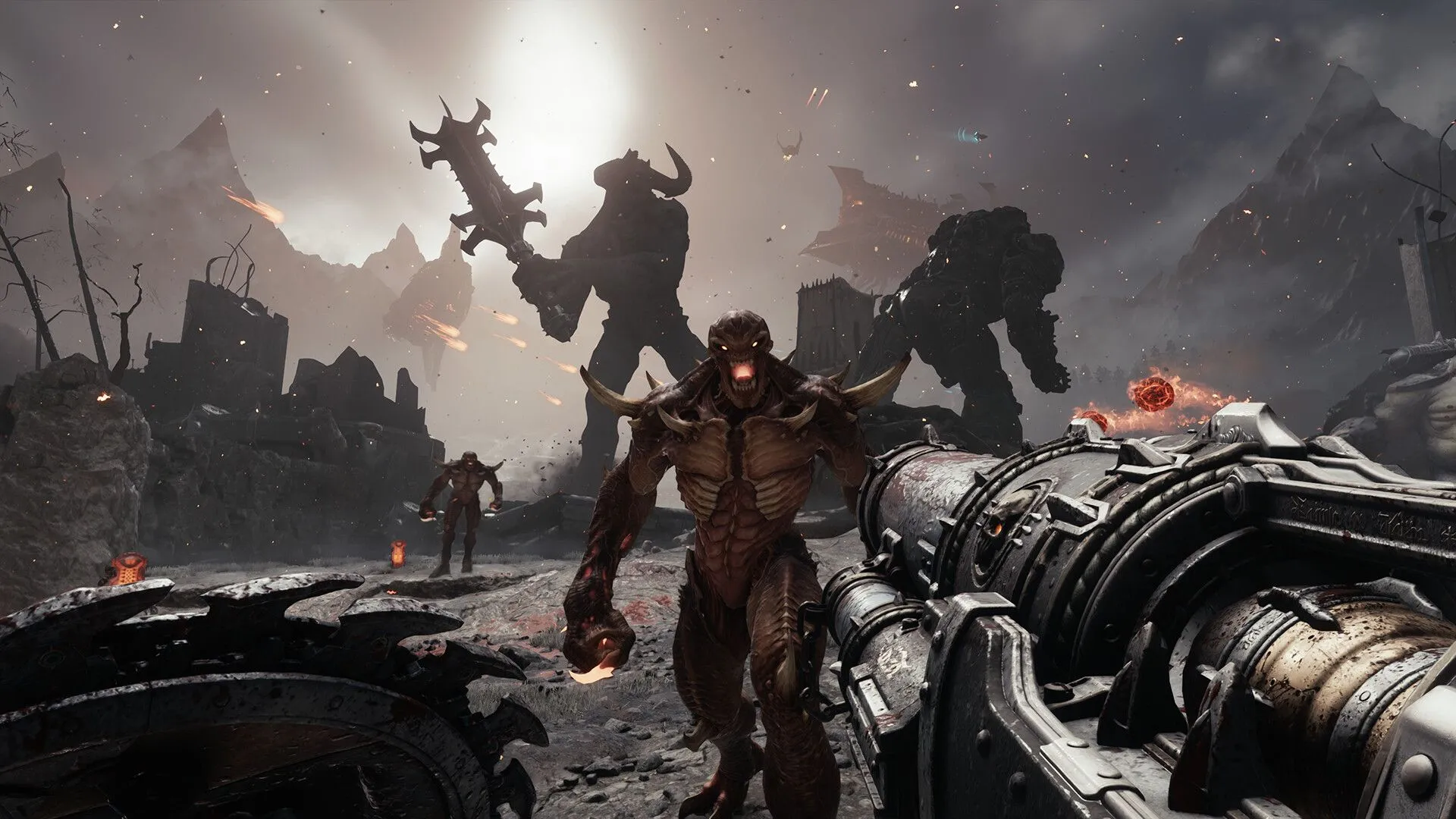 Cảnh chiến đấu hoành tráng trong Doom: The Dark Ages với quỷ và Doom Slayer
