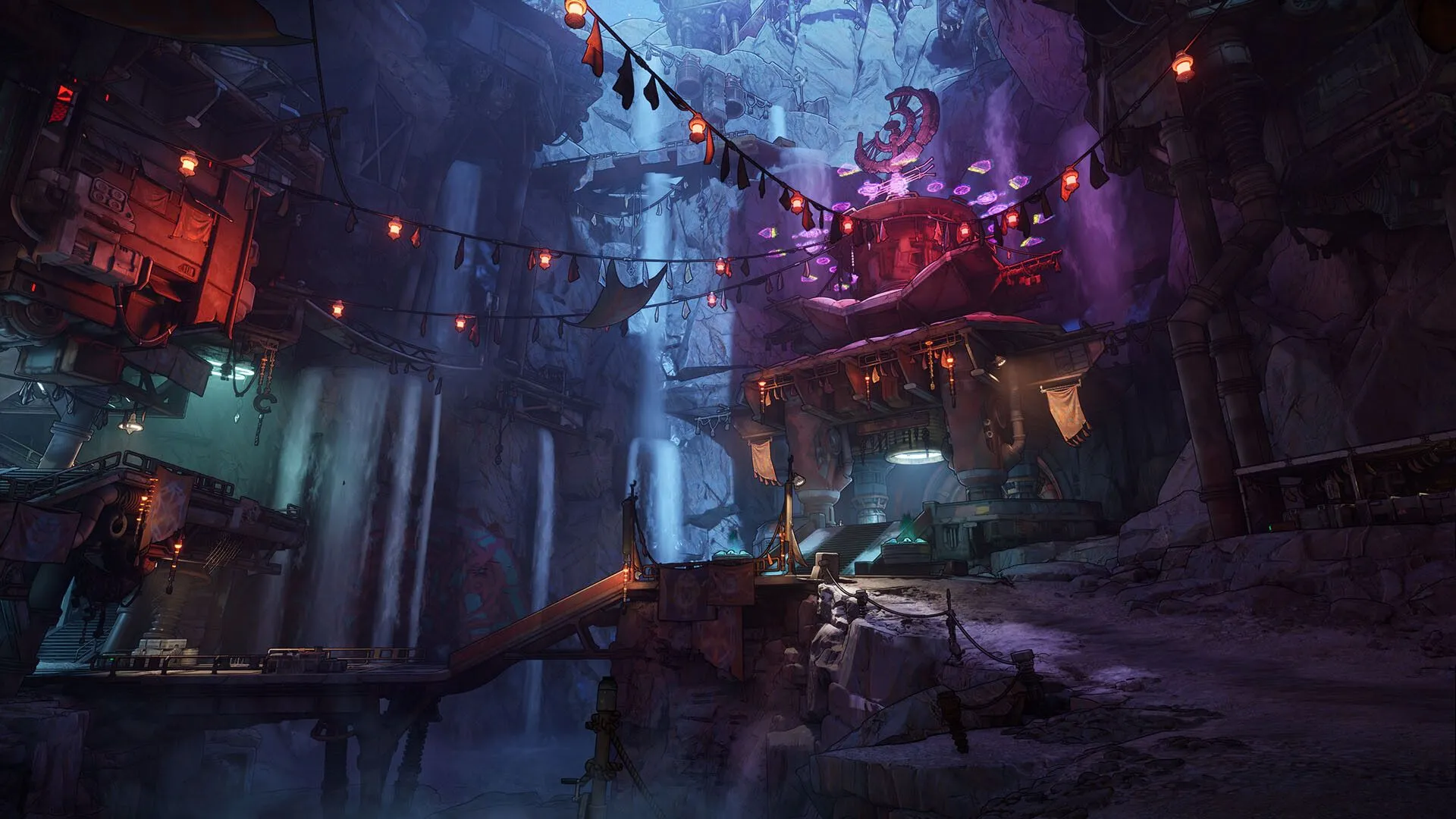 Cảnh chiến đấu hỗn loạn trong Borderlands 4 với hiệu ứng cháy nổ