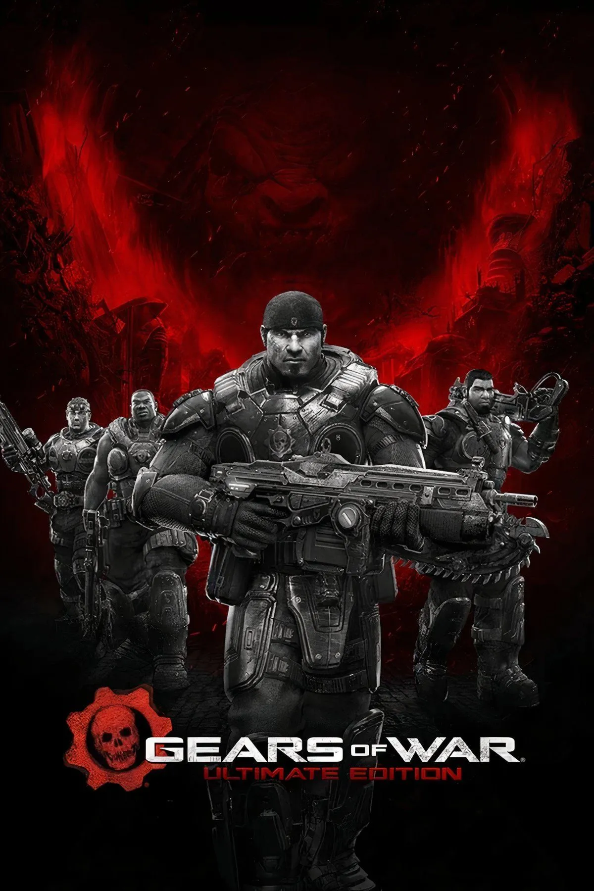 Cảnh chiến đấu kịch tính trong Gears of War: Ultimate Edition, minh họa gameplay co-op hành động.