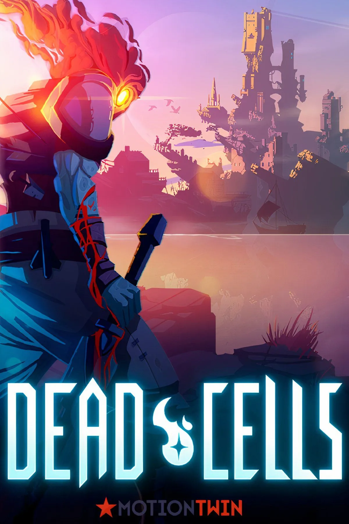 Cảnh chiến đấu nhanh trong game Dead Cells với nhân vật chính đang tấn công kẻ thù bằng vũ khí cận chiến