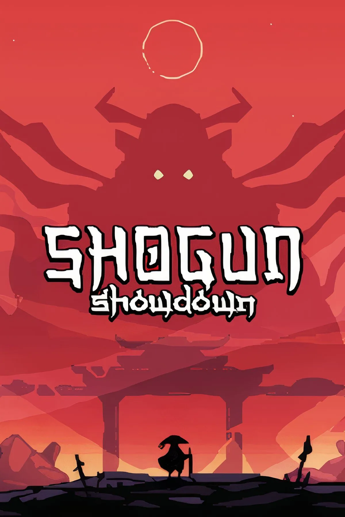 Cảnh chiến đấu trong game Shogun Showdown với nhân vật chính đối mặt với nhiều kẻ thù trên bản đồ lưới ô vuông