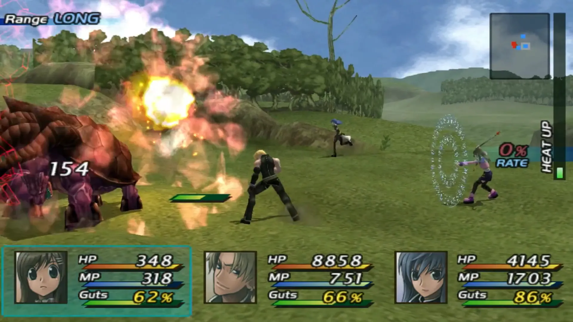Cảnh chiến đấu trong Star Ocean: Till the End of Time, minh họa cơ chế chết khi MP về 0