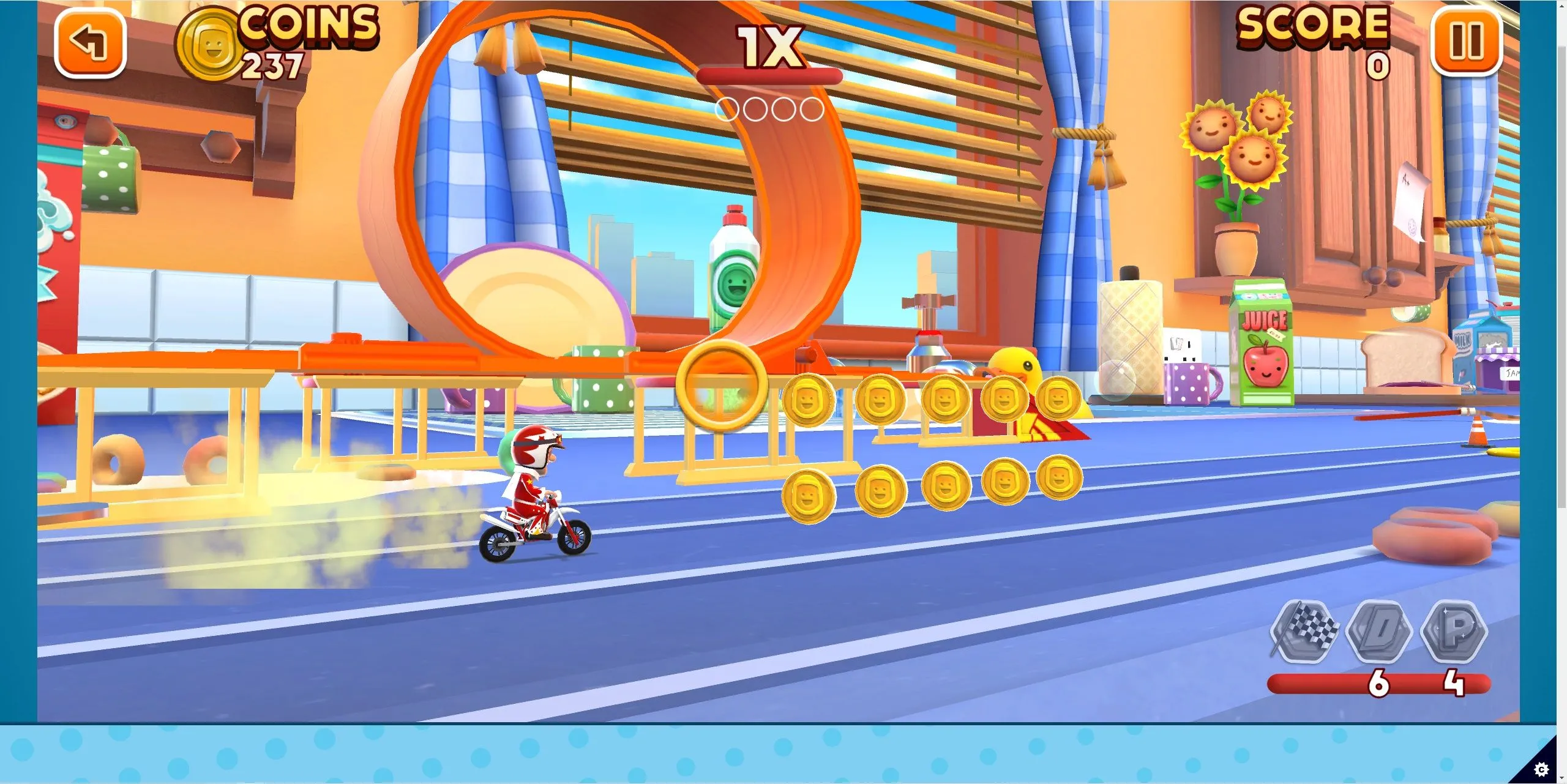 Cảnh game Joe Danger Infinity đang được chơi trên trình duyệt web