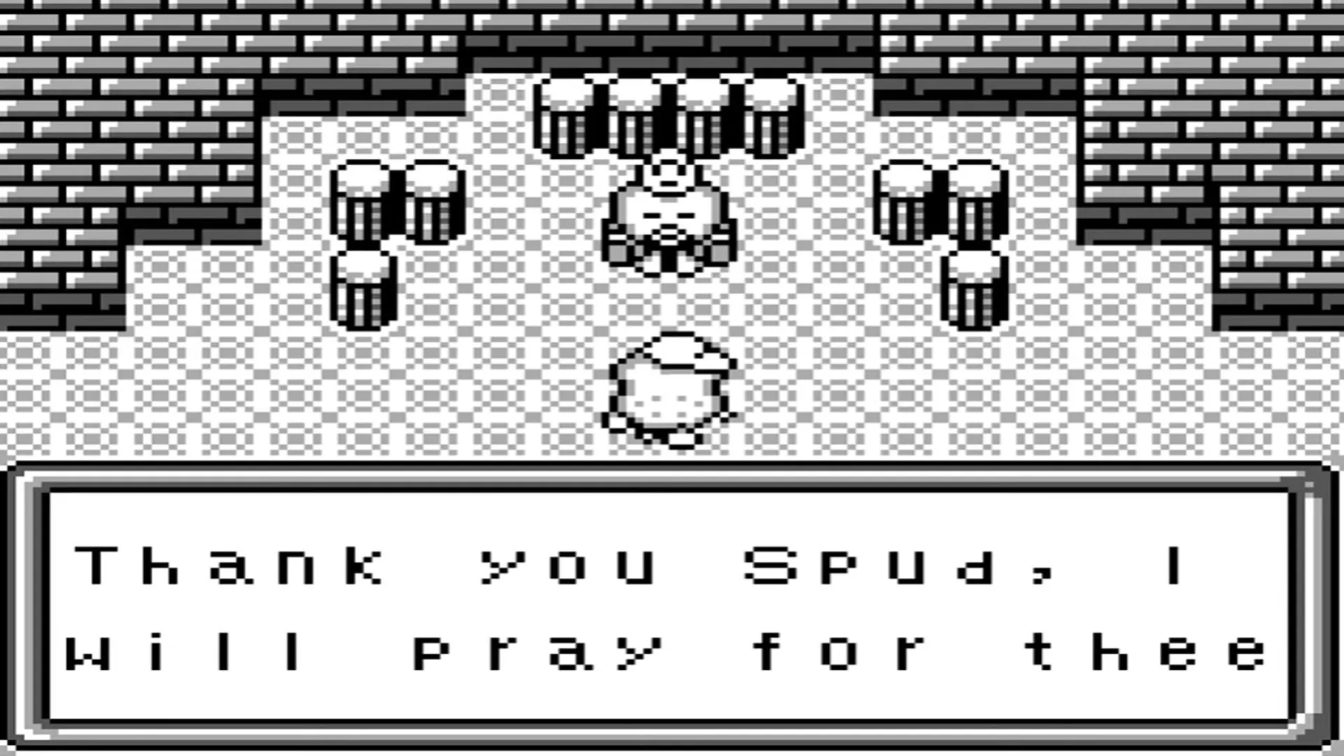 Cảnh gameplay của Spud's Adventure, một game phiêu lưu RPG hiếm trên Game Boy