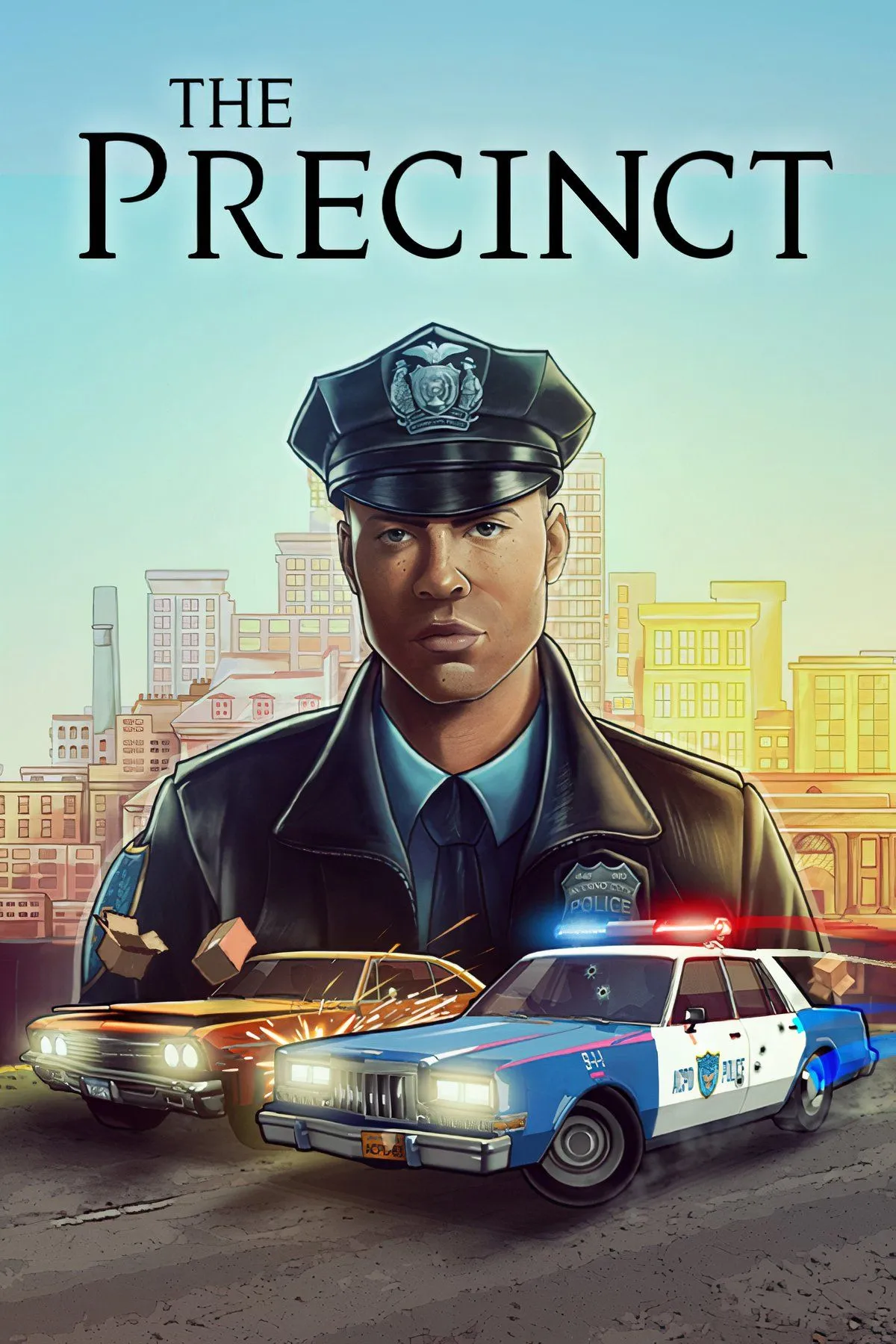 Cảnh gameplay của The Precinct, một game indie mô phỏng cảnh sát góc nhìn từ trên xuống, gợi nhớ phim cảnh sát thập niên 80.