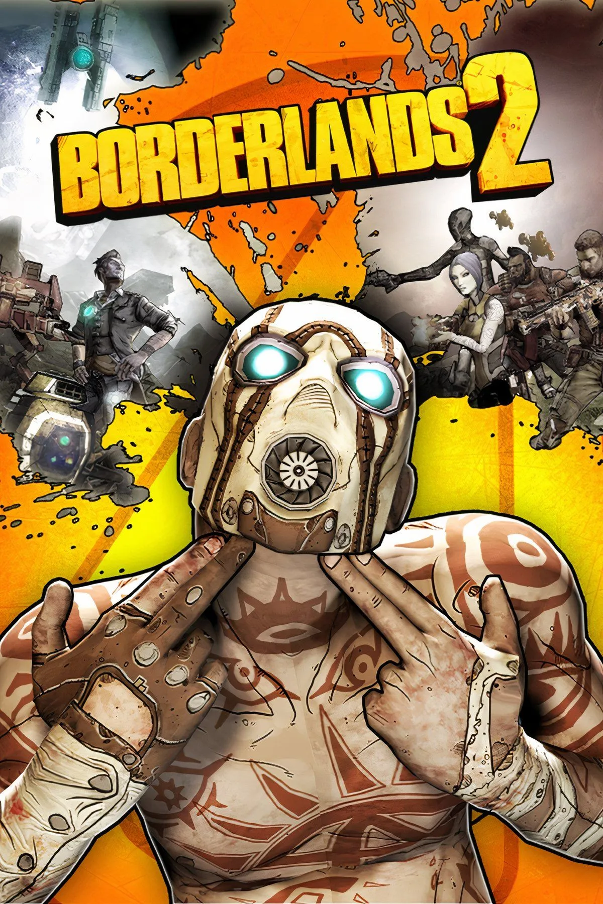 Cảnh hành động trong Borderlands 2 với nhân vật đang chiến đấu và thu thập vật phẩm.