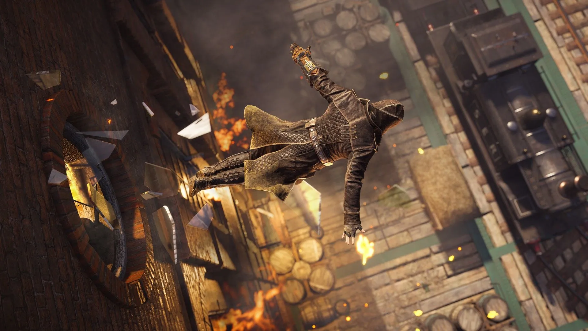 Cảnh nhân vật Jacob trong game Assassin's Creed Syndicate, một ví dụ về sản phẩm từ các studio game lớn