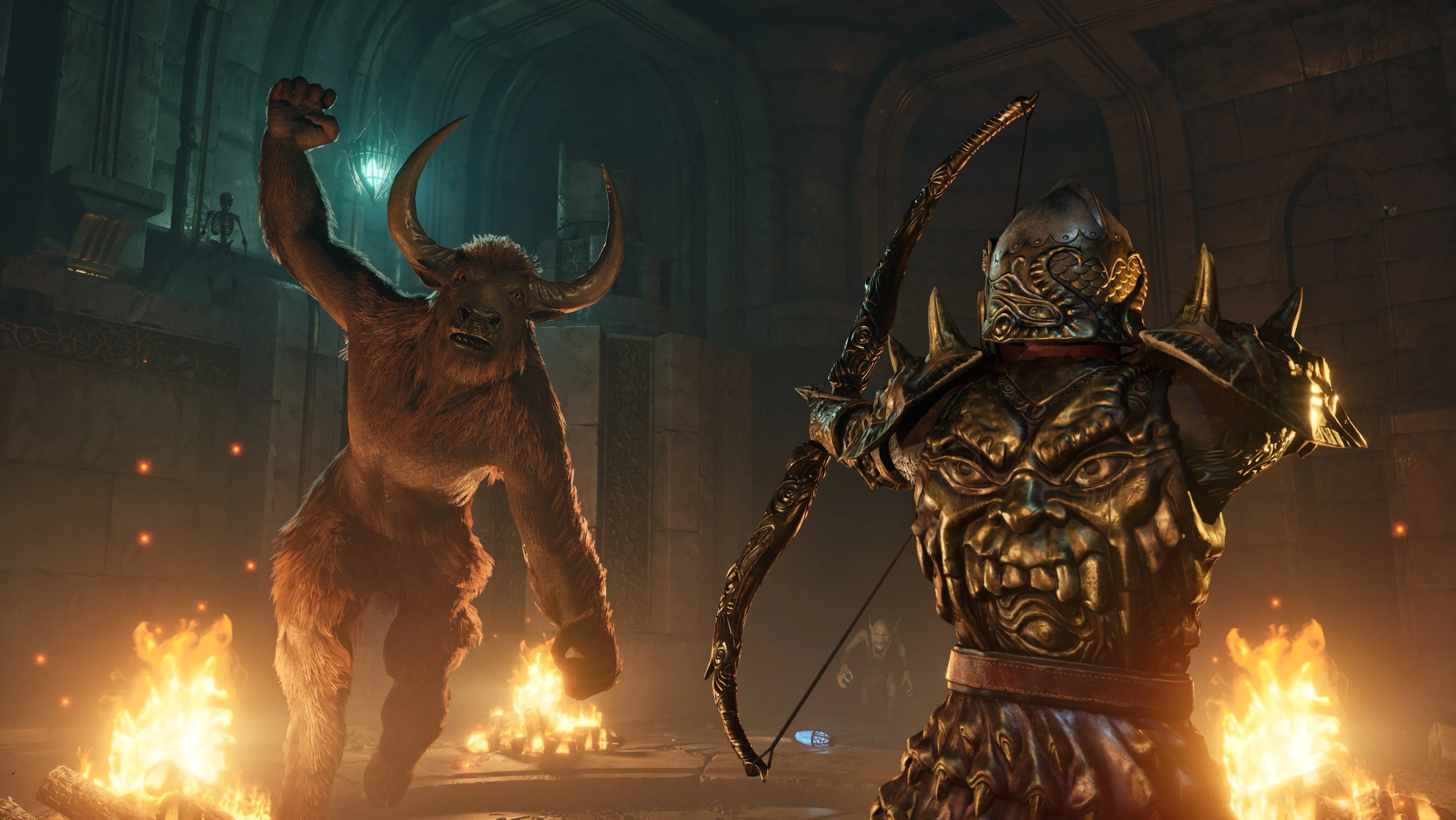 Cảnh nội thất chi tiết trong Oblivion Remastered, làm nổi bật sự nâng cấp về kết cấu và ánh sáng.