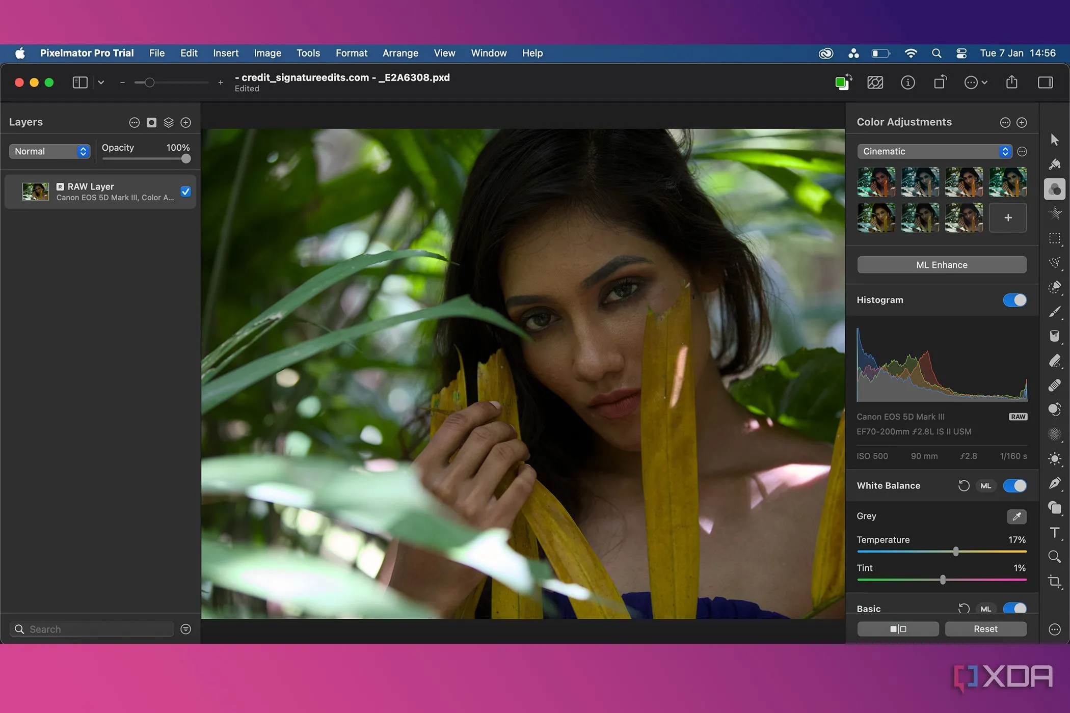 Chỉnh sửa ảnh RAW trong Pixelmator Pro