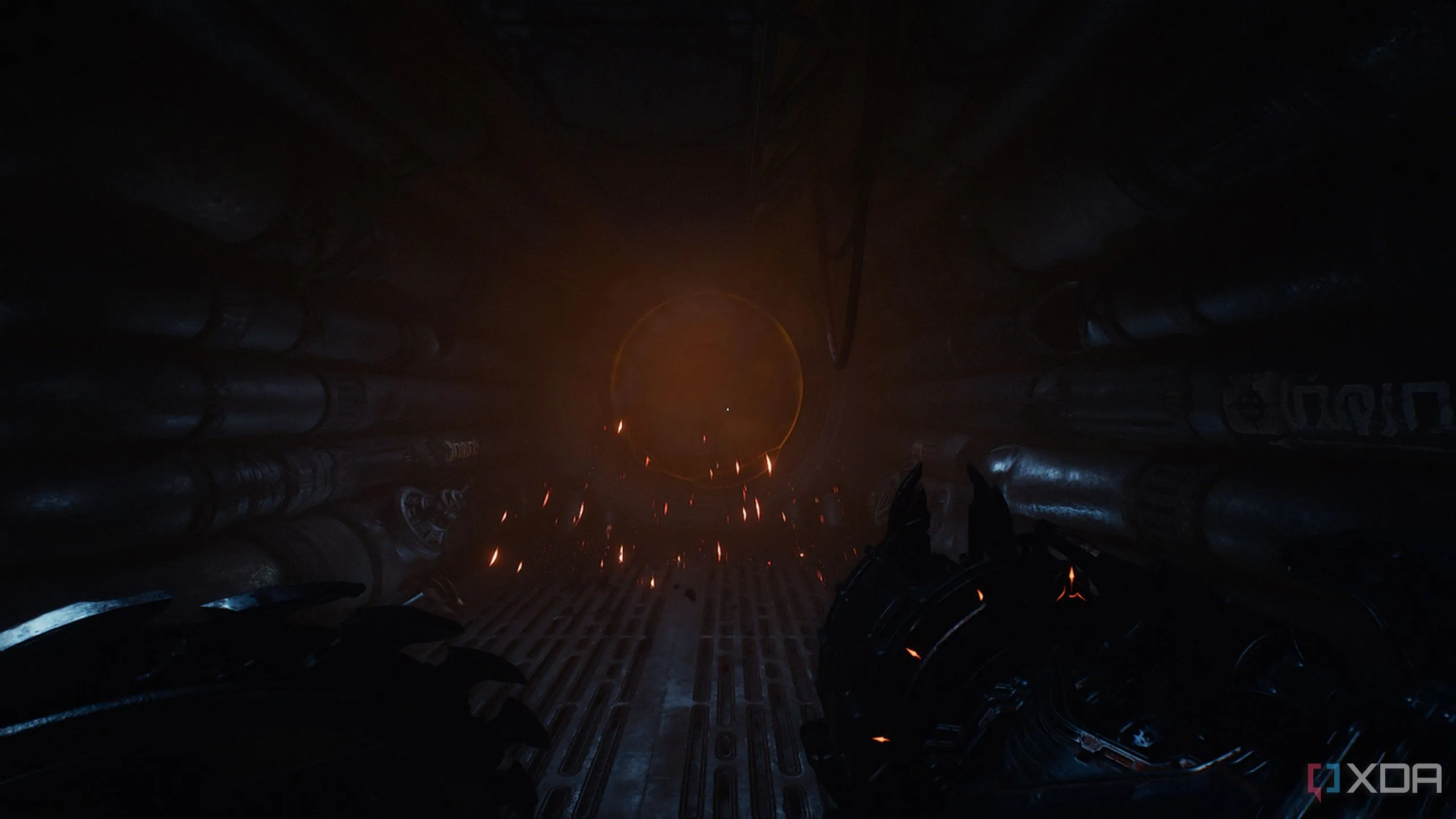 Chồng vàng lộ ra sau khi máy bị phá hủy trong Doom The Dark Ages