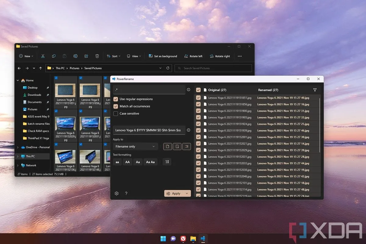 Công cụ Power Rename từ PowerToys hỗ trợ đổi tên hàng loạt tệp trong File Explorer Windows 11