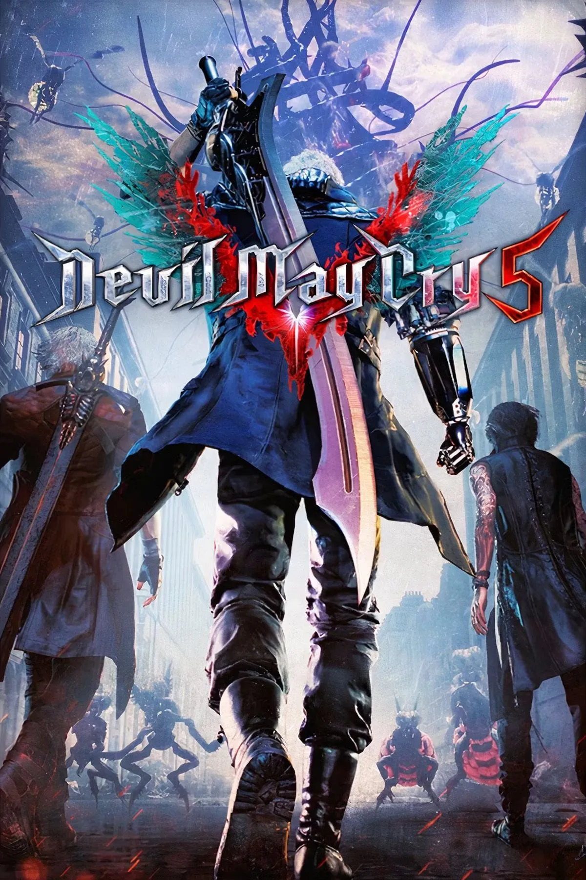Devil May Cry 5: Dante với mái tóc bạc và phong thái ngầu lòi, sẵn sàng chiến đấu.