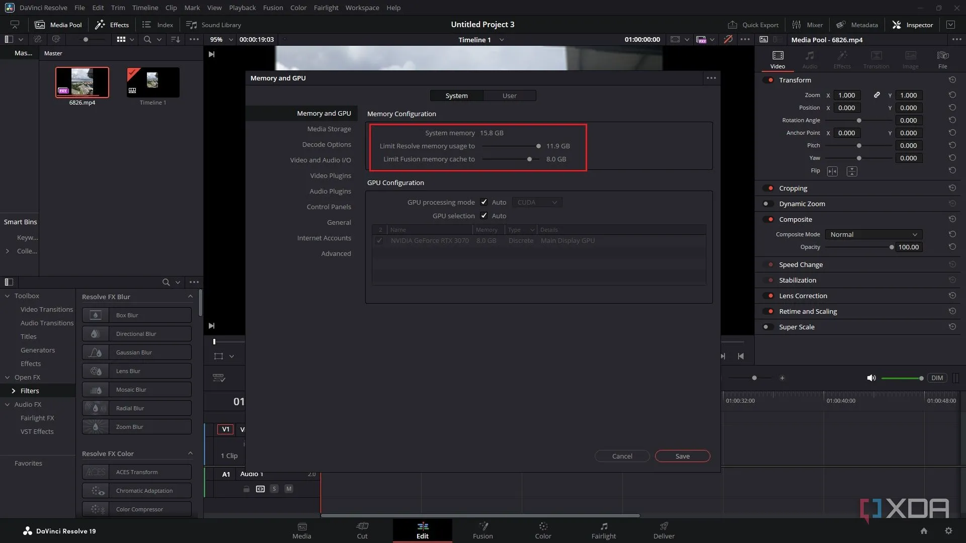 Điều chỉnh phân bổ bộ nhớ RAM trong DaVinci Resolve để tối ưu hiệu suất