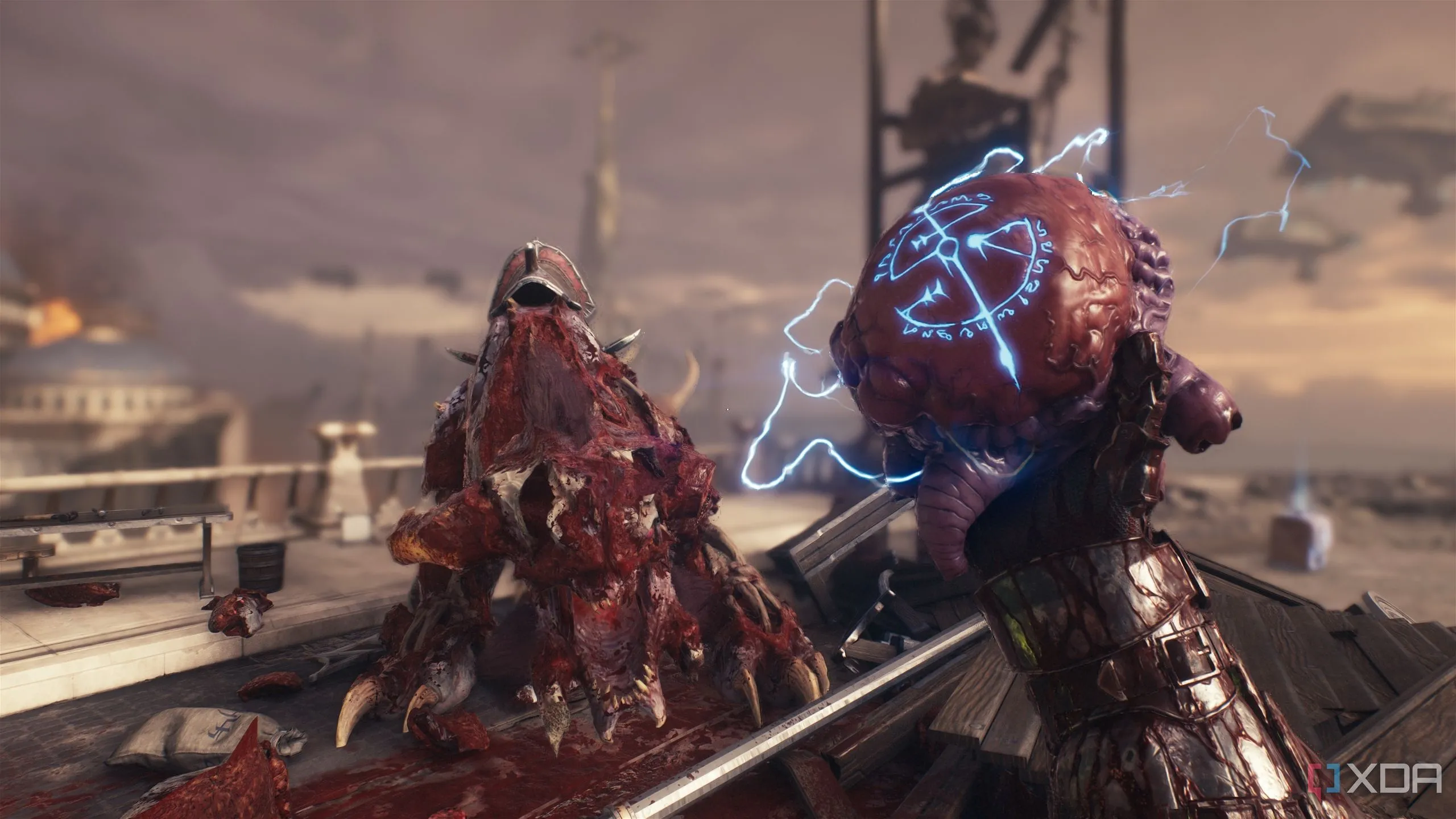 Doom Slayer cầm trái tim của quỷ dữ sau khi nâng cấp sức khỏe trong Doom: The Dark Ages