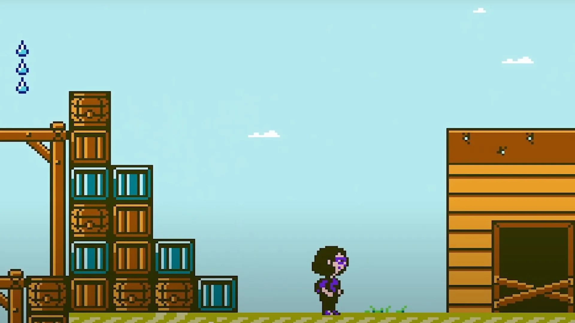 Gameplay Echoes of the Unread trên hệ máy Nintendo NES cổ điển, với đồ họa 8-bit đặc trưng.