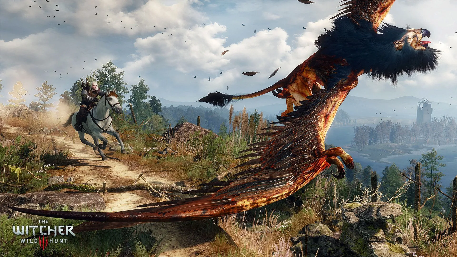 Geralt đang săn một con quái vật trong The Witcher 3: Wild Hunt