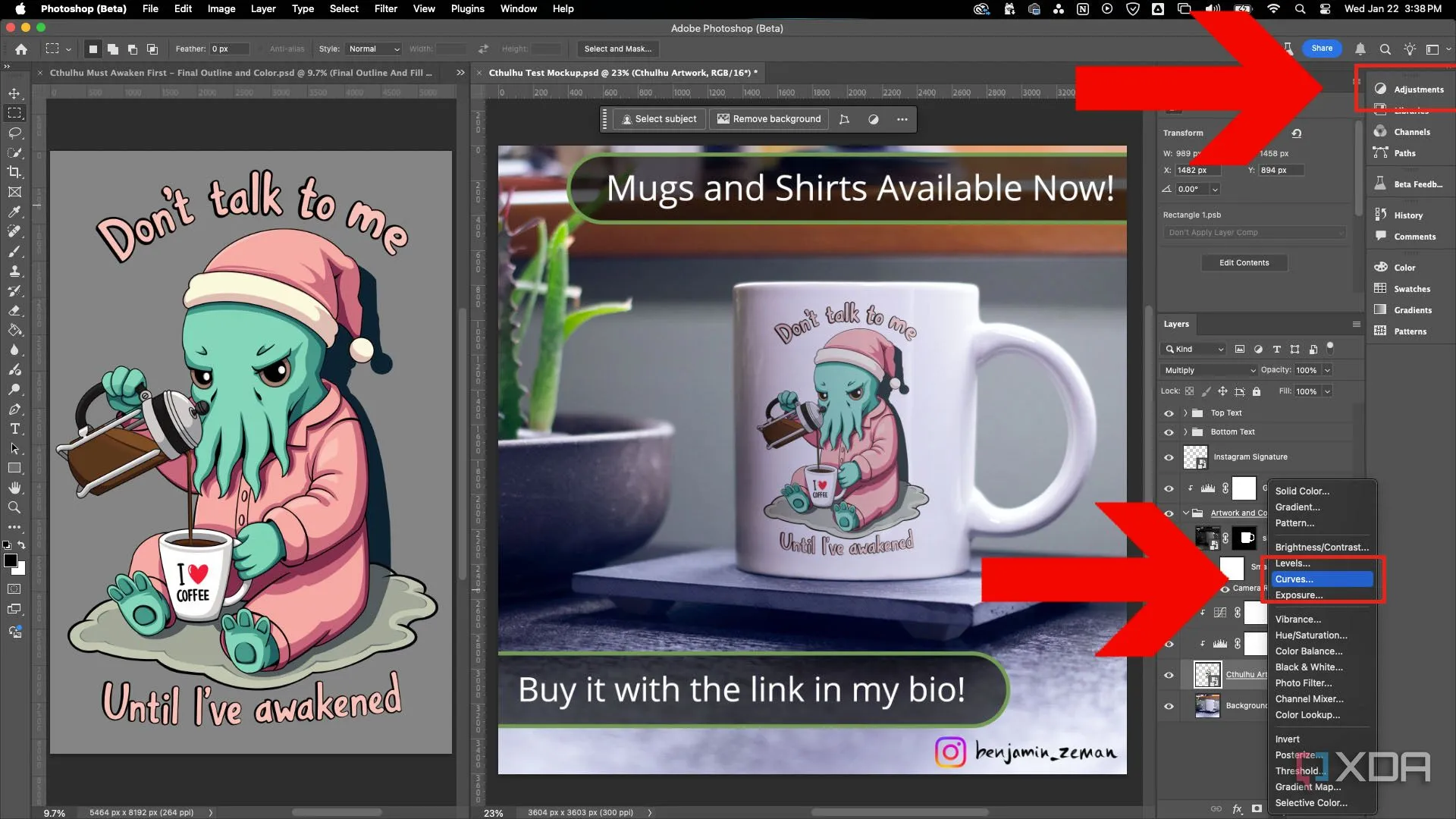 Giao diện Adjustment Layers trong Photoshop, có thể truy cập qua menu hoặc bảng điều khiển