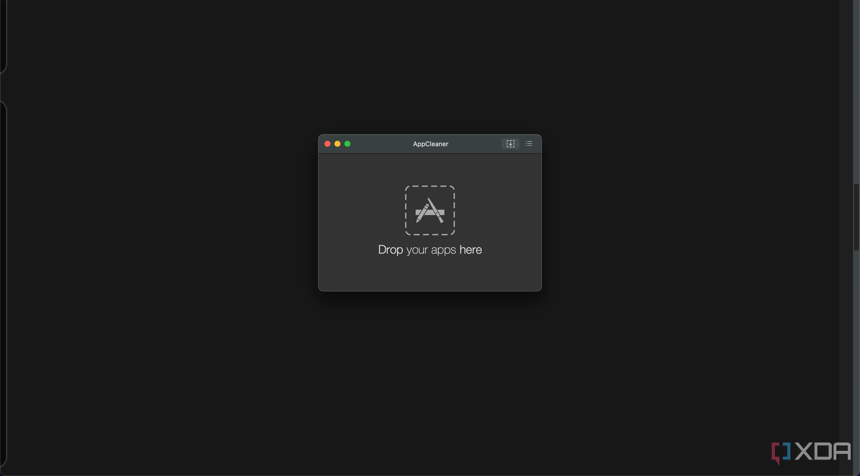 Giao diện AppCleaner với chức năng kéo thả ứng dụng để gỡ cài đặt