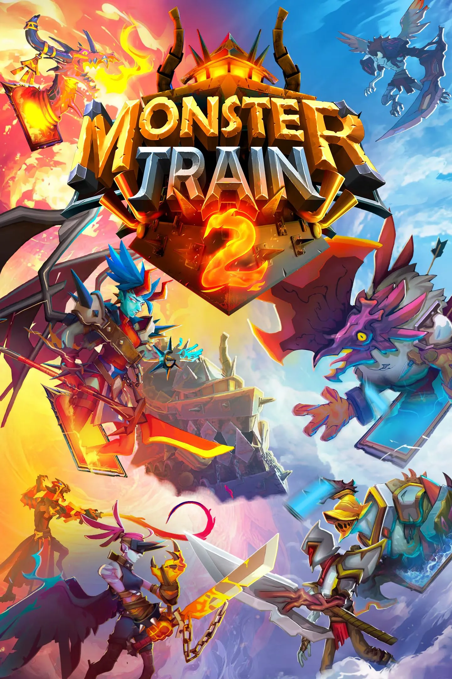 Giao diện chiến đấu của Monster Train 2 với các gia tộc quái vật