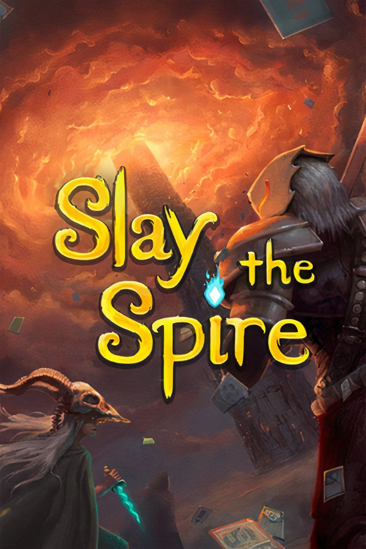 Giao diện chiến đấu theo lượt với thẻ bài và nhân vật trong game Slay the Spire
