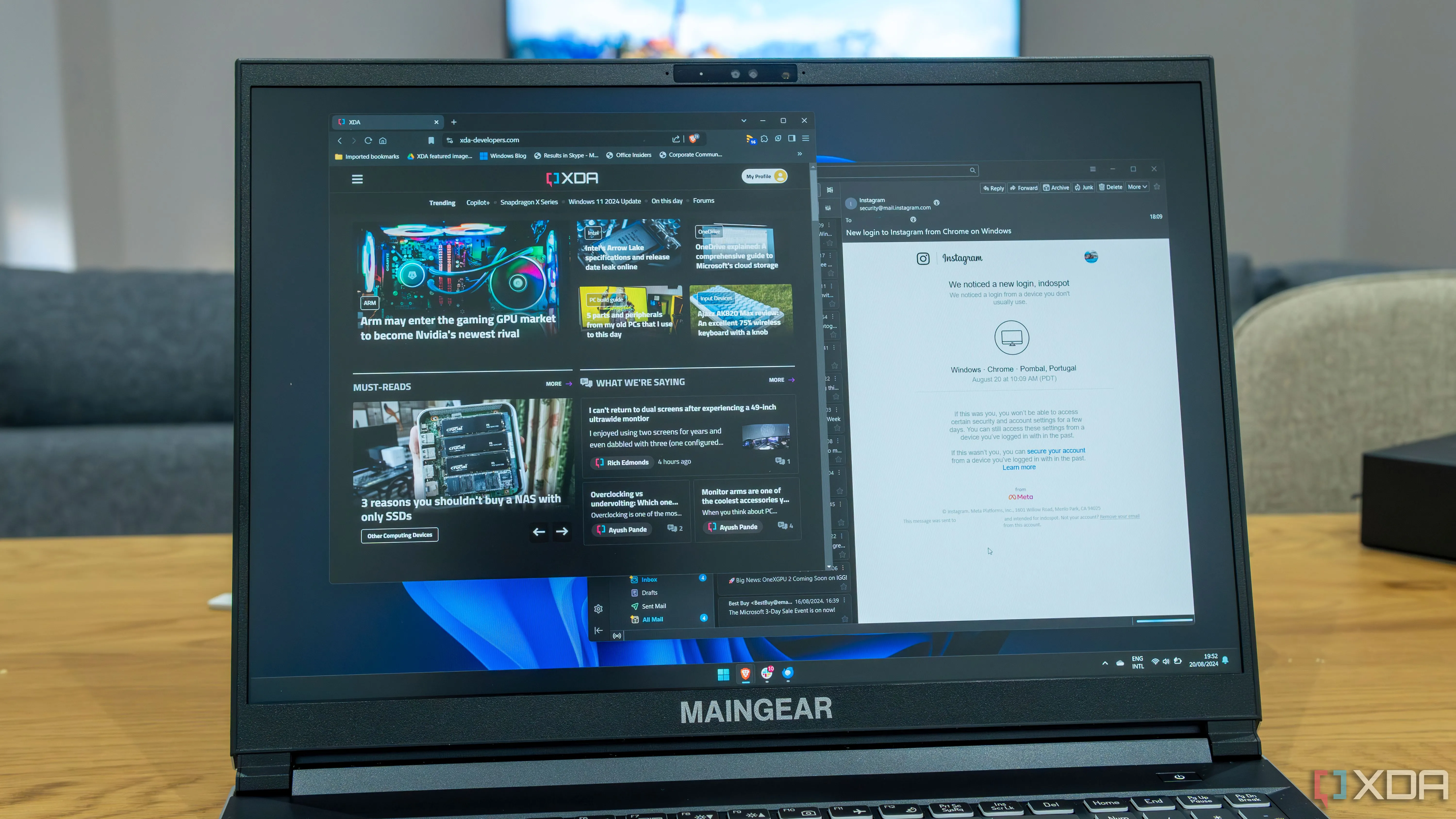 Giao diện đa trình duyệt trên laptop Windows 11