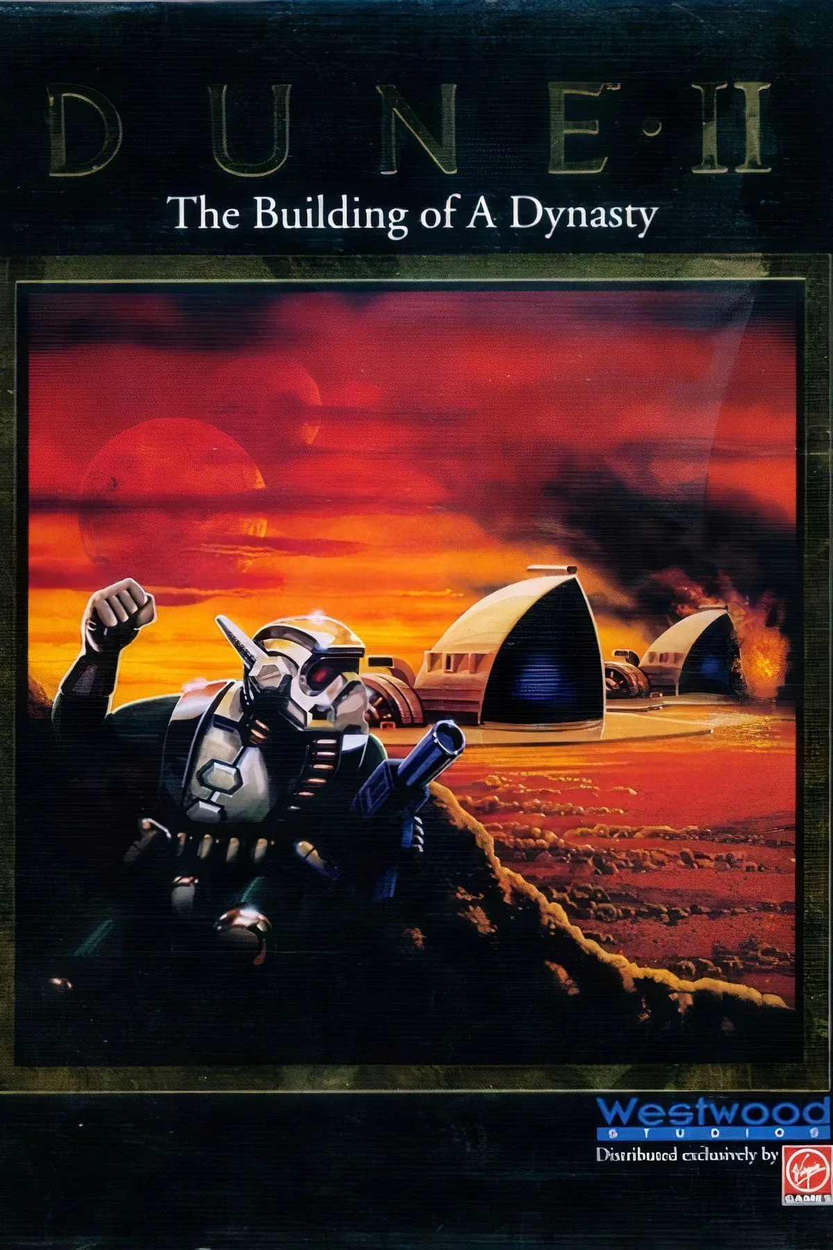 Giao diện gameplay của Dune II: The Building of a Dynasty, một trong những game chiến thuật thời gian thực (RTS) đặt nền móng cho thể loại này trên DOS.