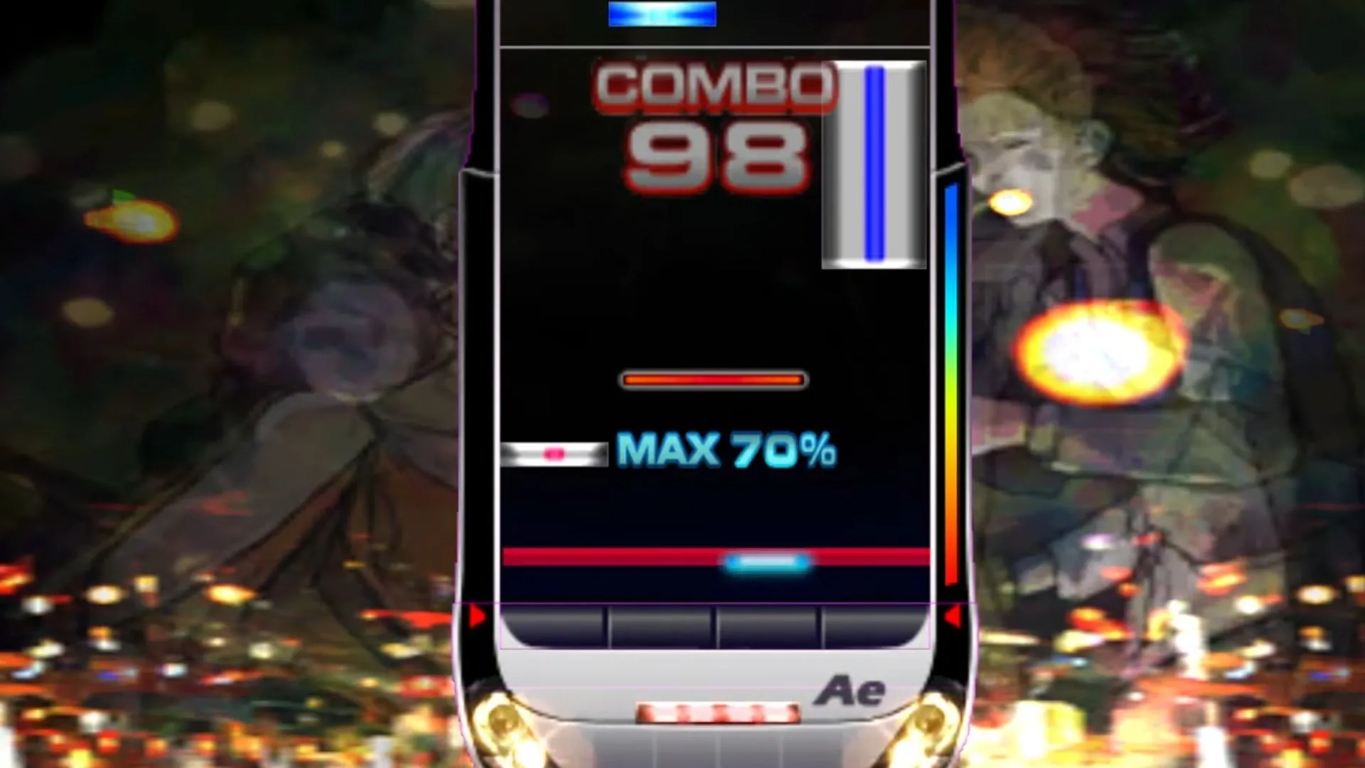 Giao diện gameplay của tựa game âm nhạc DJ Max Fever trên PlayStation Portable