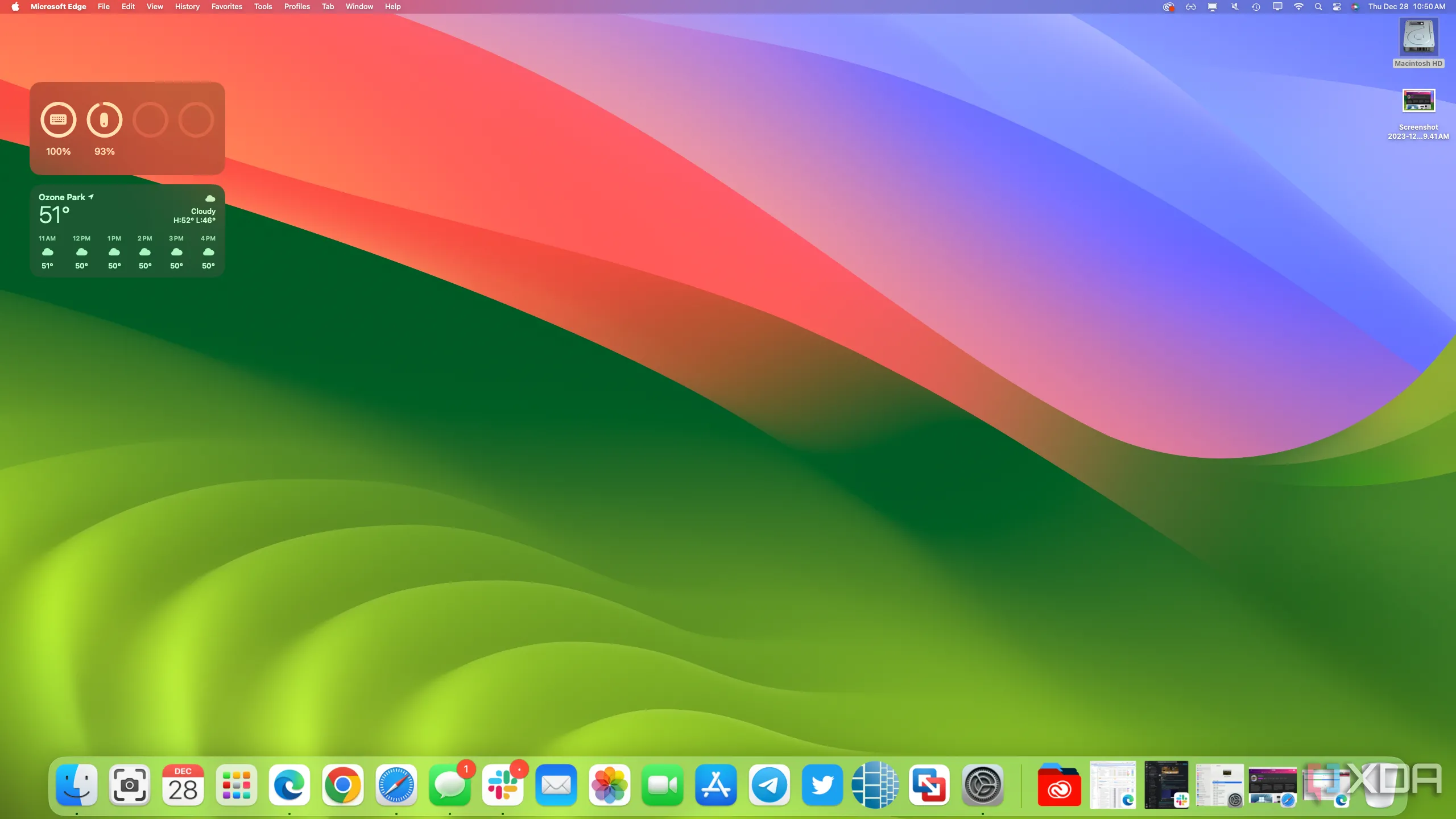 Giao diện macOS với thanh Dock hiển thị các biểu tượng ứng dụng được ghim và đang chạy, tự động co giãn để phù hợp với số lượng ứng dụng.