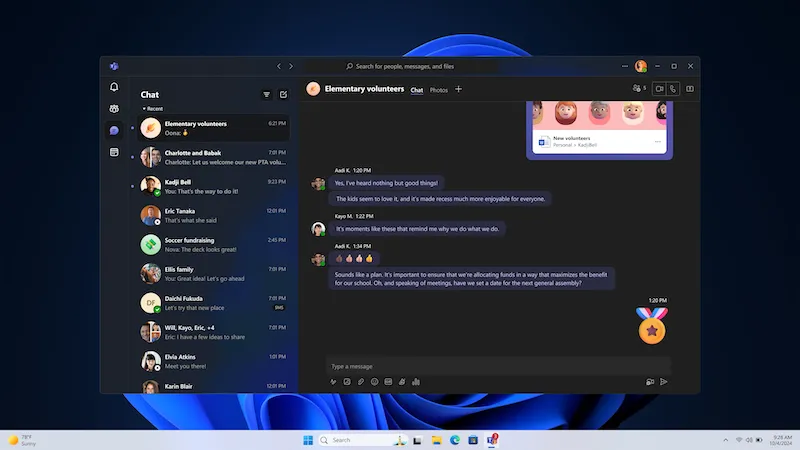 Giao diện Microsoft Teams được làm mới trên Windows 11 với khả năng gửi nhận SMS