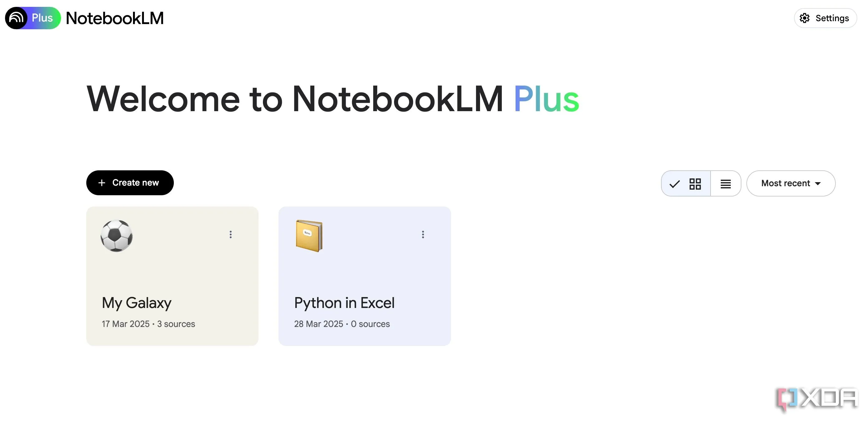 Giao diện người dùng của Google NotebookLM